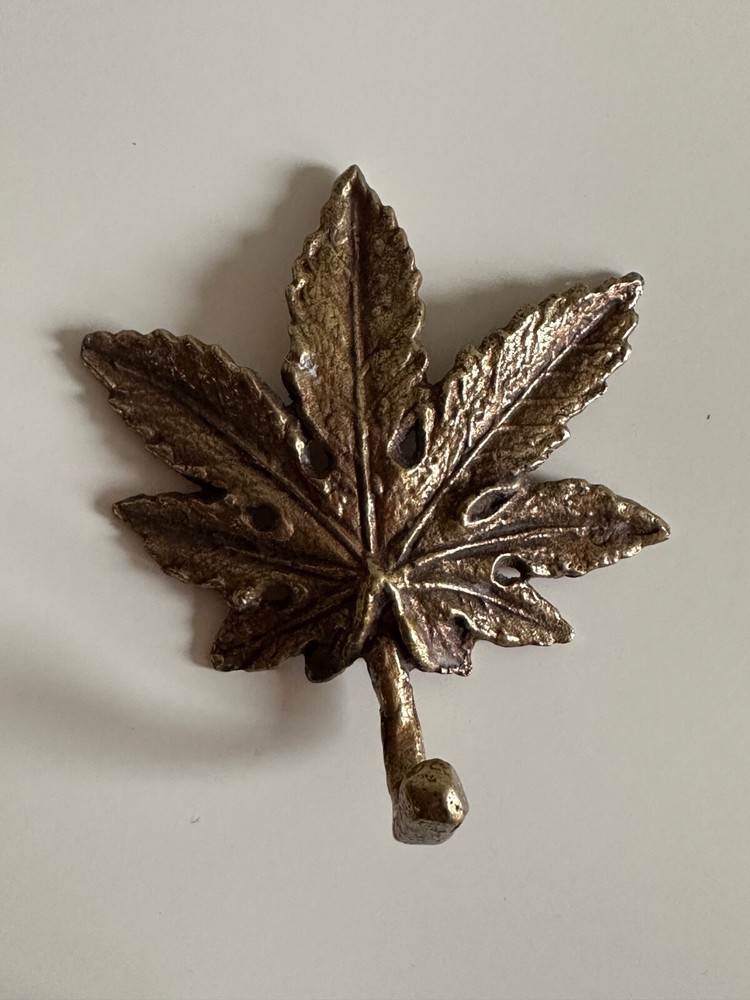 Key Holder Wall Mount Solid Brass Single Leaf Design Andrea by Sadek Maple