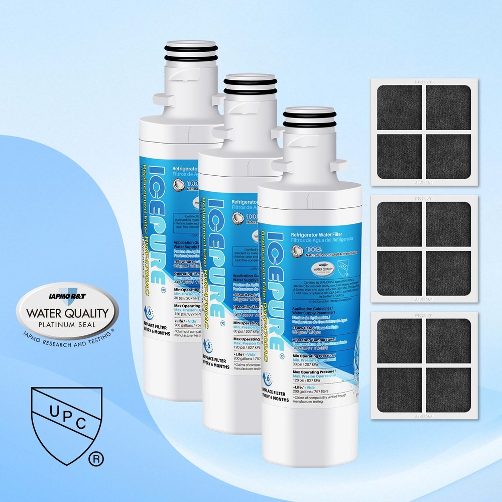RWF4700AC Fit for LG LT1000P Kenmore Elite 9980 ADQ74793502 & Air Filter 3PACK