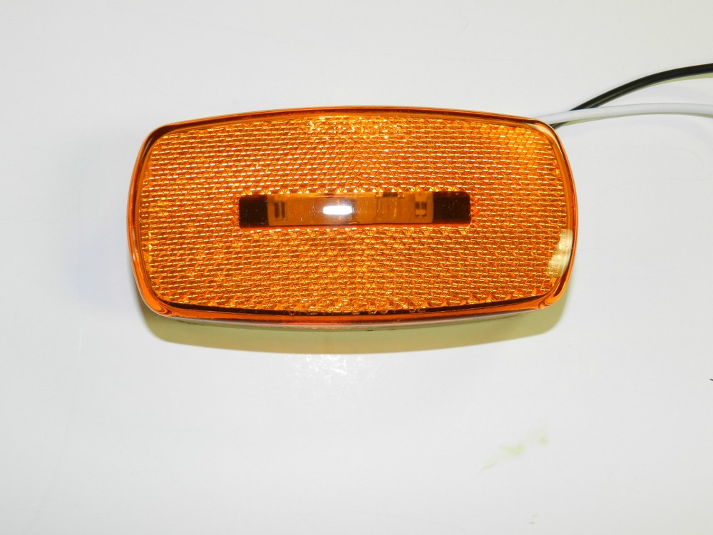 (1) AMBER Camper Trailer RV Light 3 LED 2 x 4 surface mount Clearance Black Base