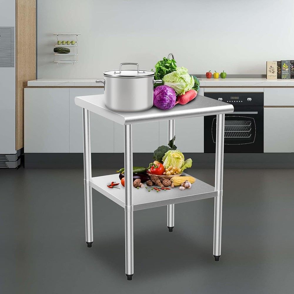 24'' x 24'' Stainless Steel Table for Prep & Work with UnderShelf for Kitchen