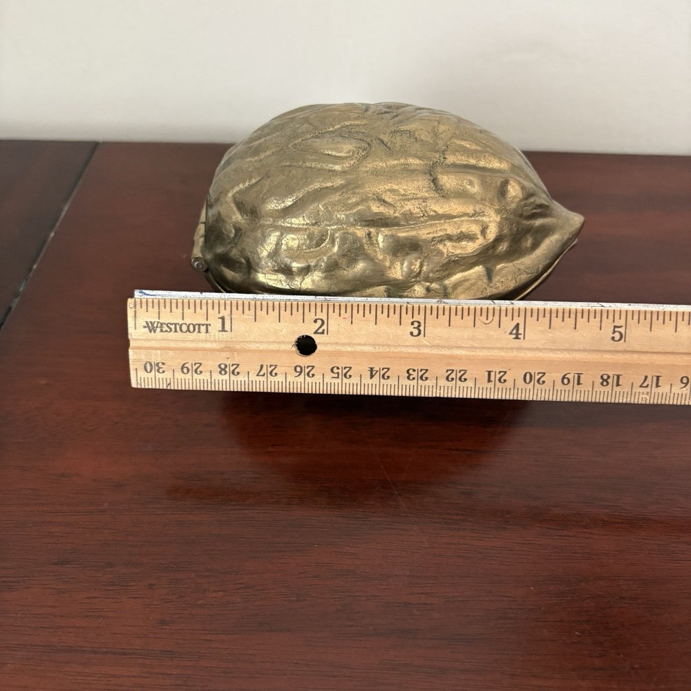 Brass Vintage Walnut Shaped Nutcracker - Interpur - Hinged