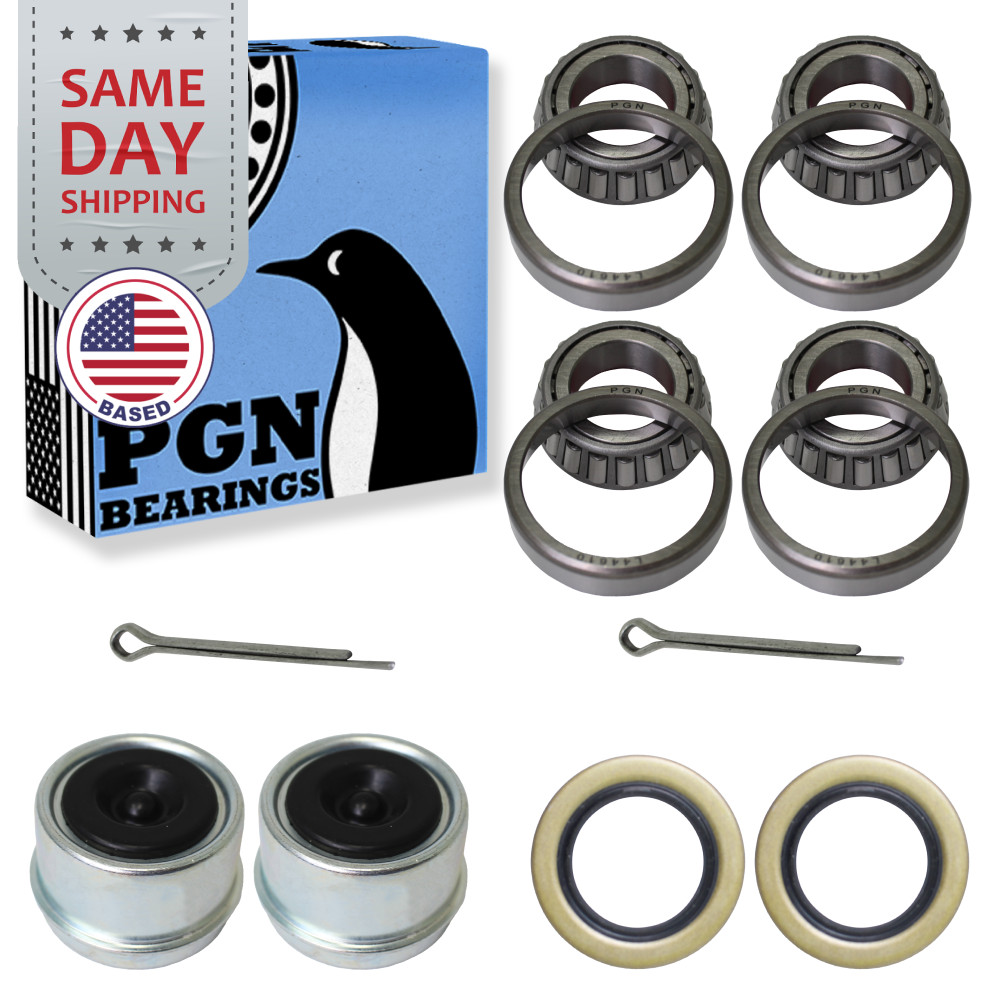L44643/10, 1" Axles Trailer Wheel Hub Bearings Kit Seal + Pin + Dust Cover