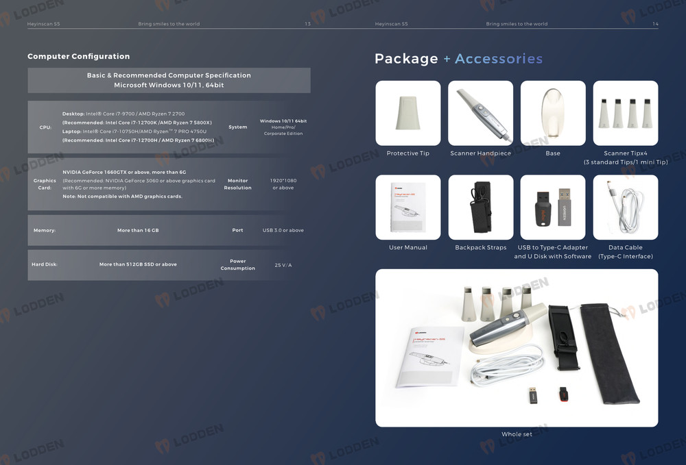 Dental Intra oral Scanner Remote sensing function AI Scanning Software+5 Tips S5