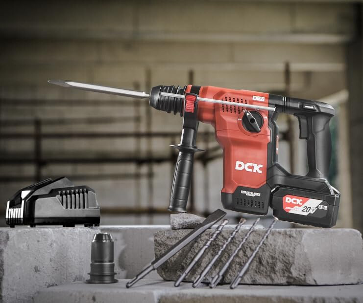 DCK 20V Rotary Hammer with Dust Extractor 15 in³ Dust Collection Box