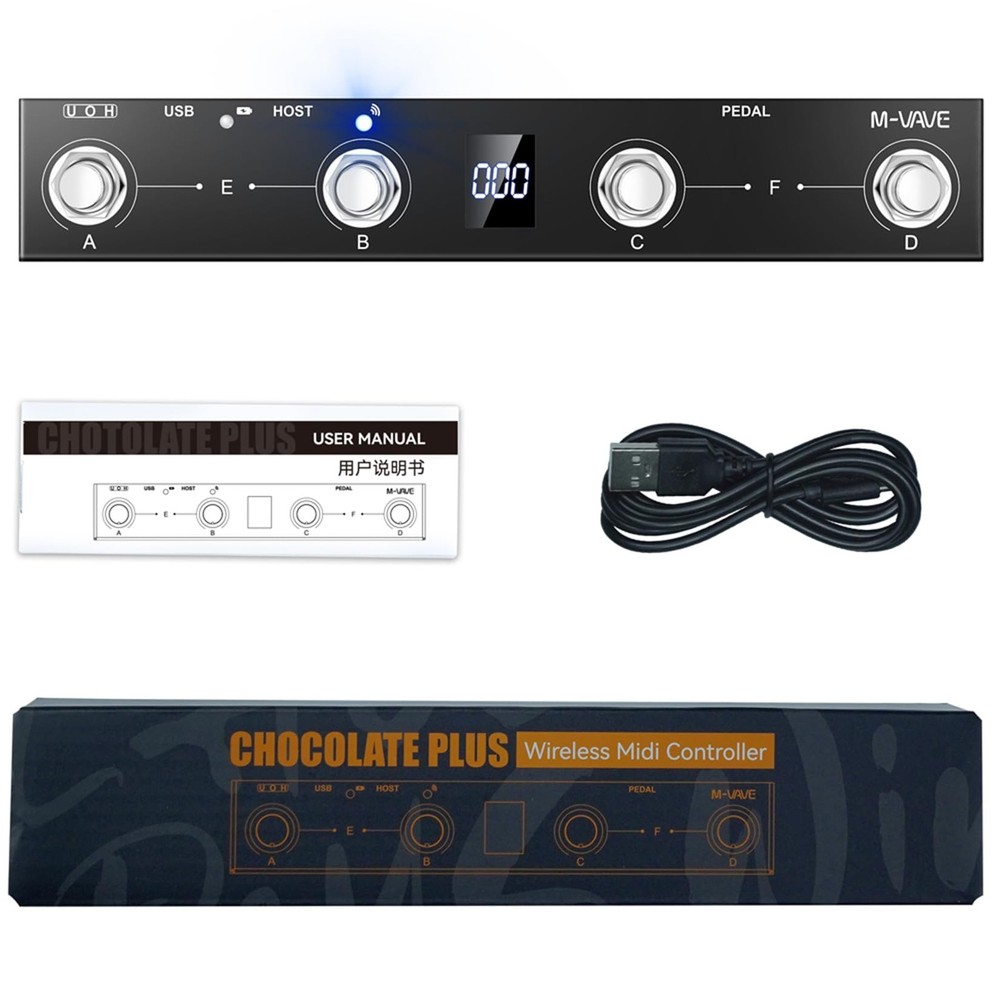 Chocolate Plus Wireless MIDI Foot Controller 4 Buttons BT Rechargeable, APP C...