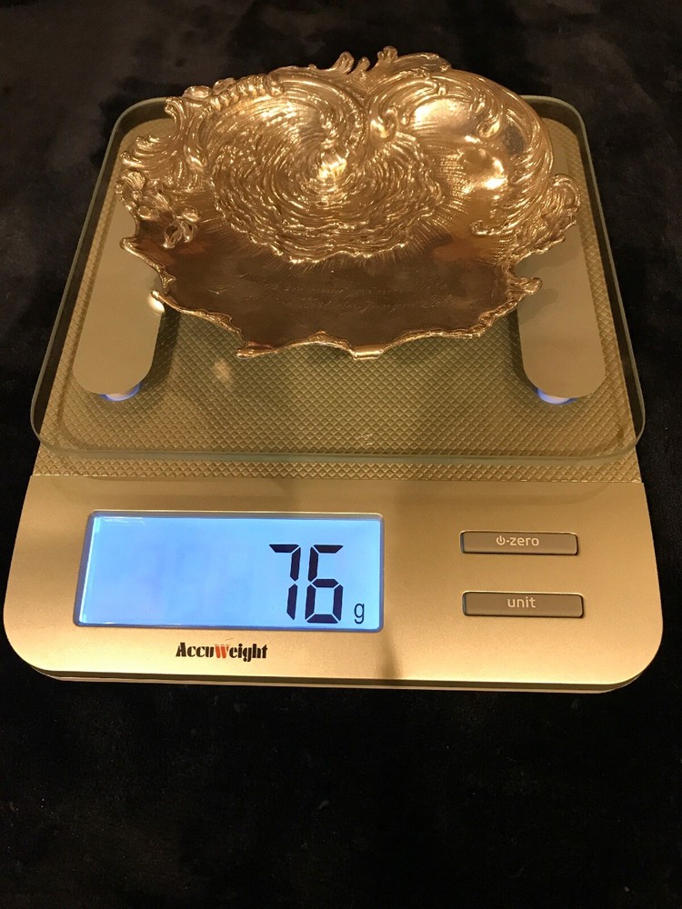 Antique 800 Silver Engraved Footed Dish