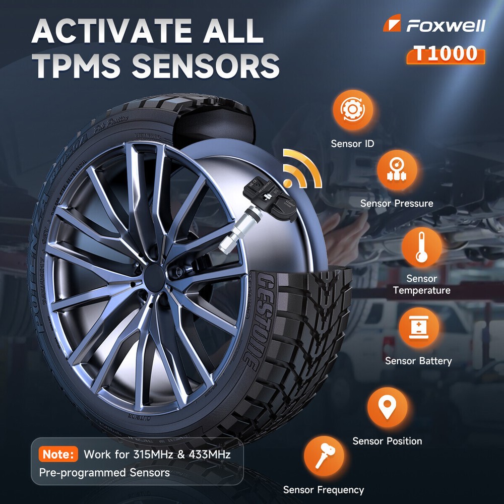 TPMS Reset Activation Tool Foxwell T1000 Universal Sensor Programming Diagnostic