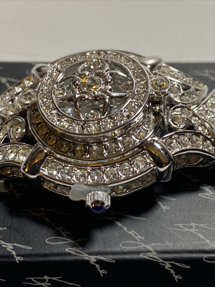 Kenneth Jay Lane Rhinestone Sparkle Locket Watch