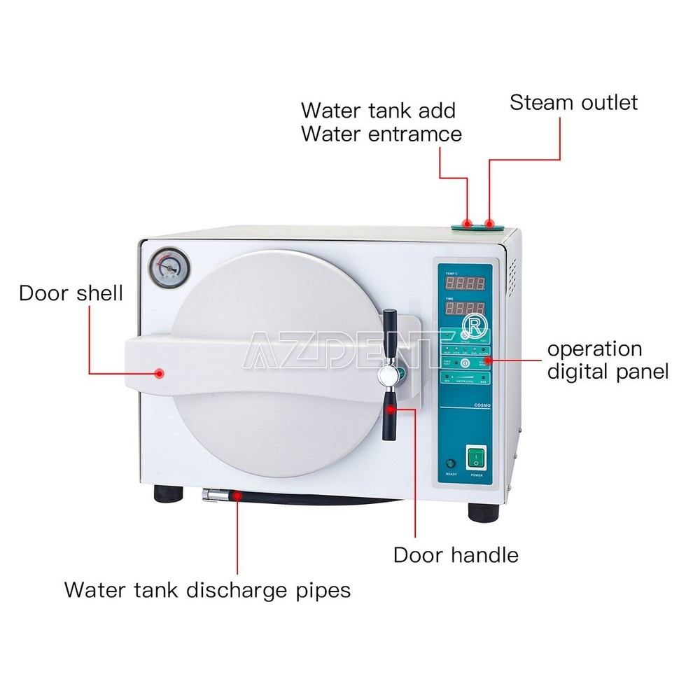 18L Dental Autoclave Steam Sterilizer Medical Sterilization with Drying Function