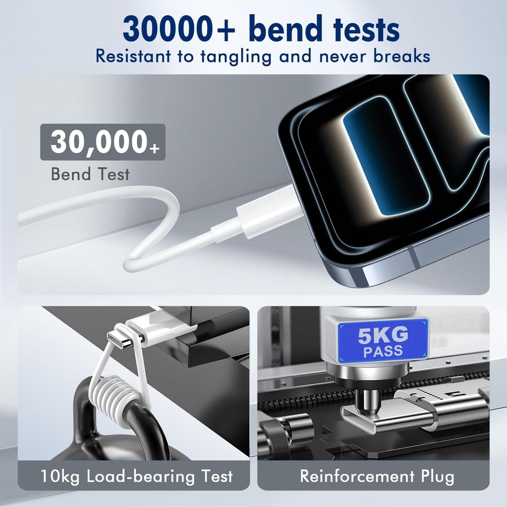 USB C to C Cable (6FT, 2Pack),Type-C 60W Fast Charging 2Pack-6FT, White