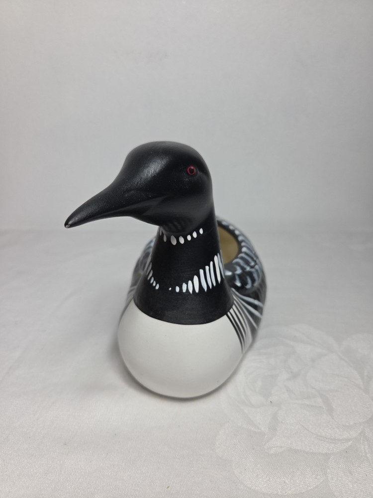 Beautiful 12" Hand Painted Vintage Loon Planter