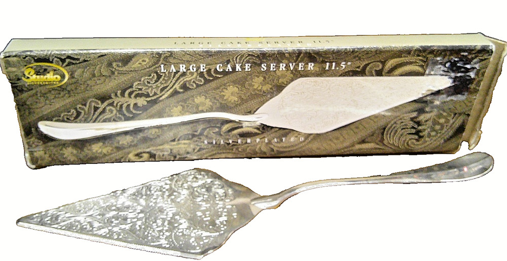 Studio Silversmiths Large 11.5" Silver-Plated Cake Server Ornate Scrolled   1034