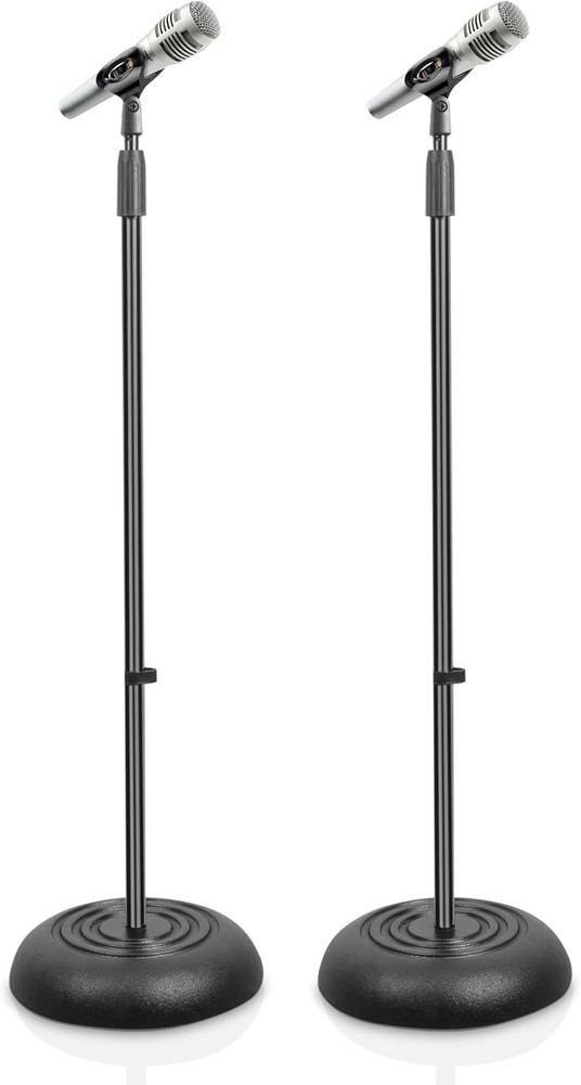 2 Pack Black Microphone Stands
