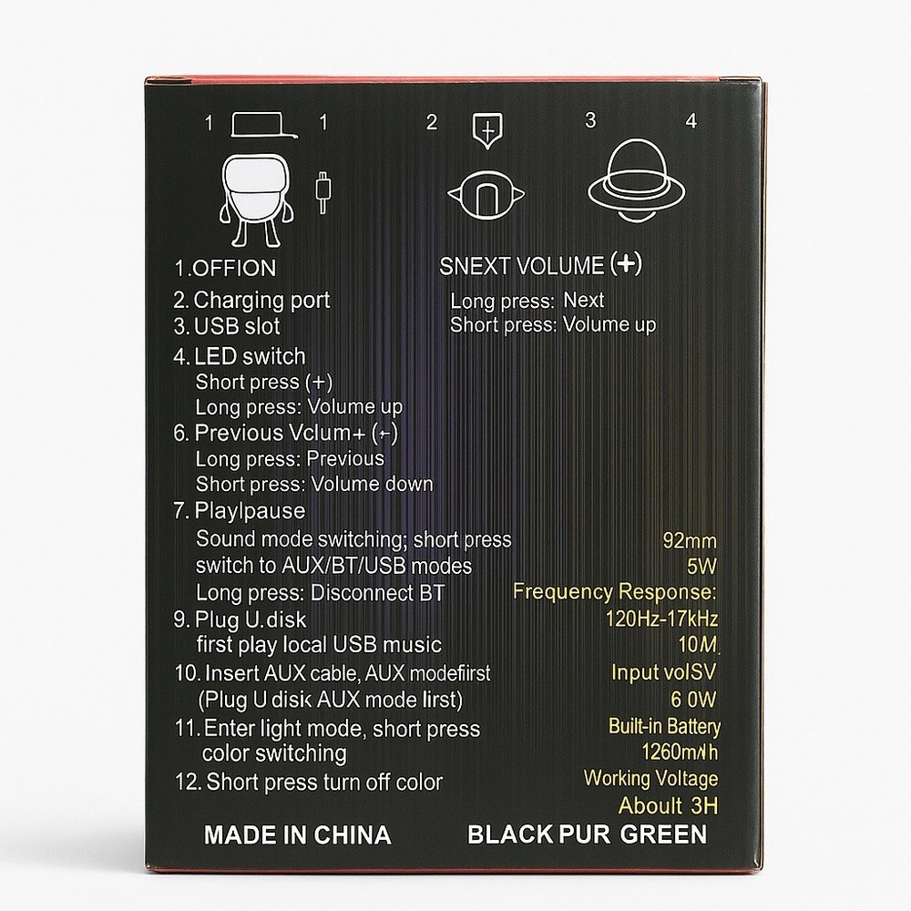 Multi-functional Robot Bluetooth Speaker Charging Dock LED TF Card