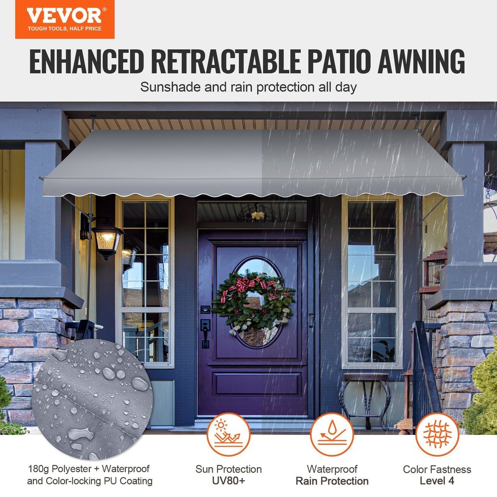 157x47in Extended Coverage Retractable Shade Adjustable Height Comfort