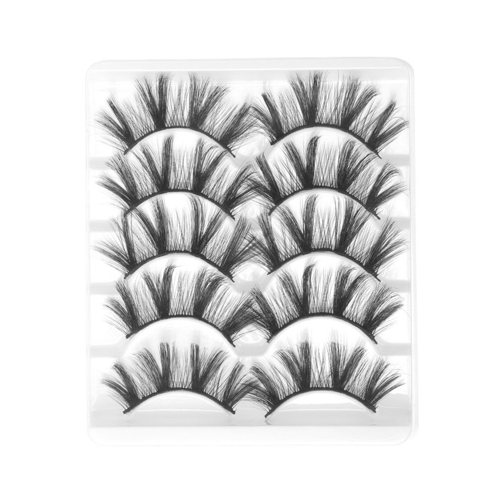 Soft 3D False Eyelashes for Makeup Black 3D-08 5 Pair