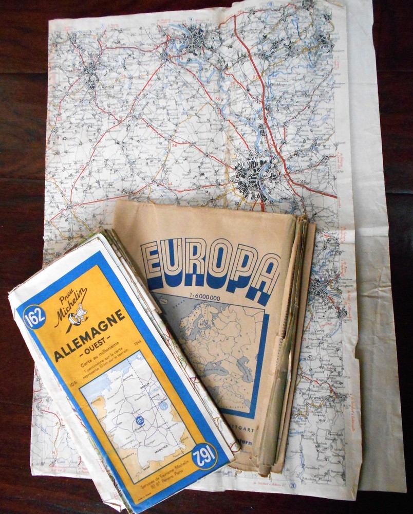 German Map Case with 3 WW II Maps