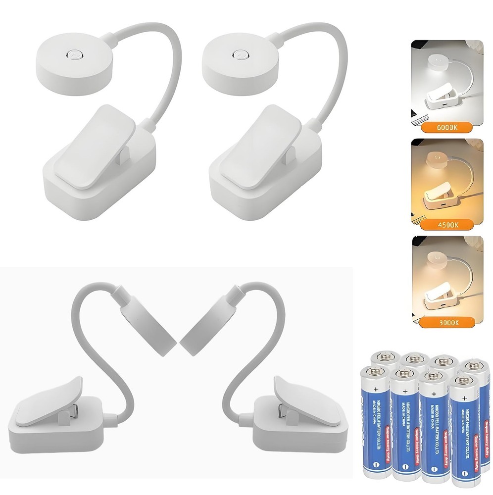 4 Pack Book Light Bulk for Reading in Bed， 3 Color Temperature Reading Light，...