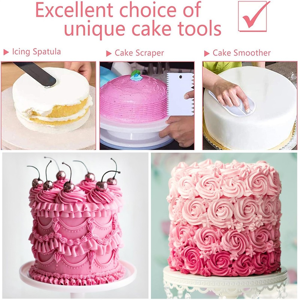 475pcs Complete Cake Decorating Kit, Cake Decorating Tools with Rotating Cake