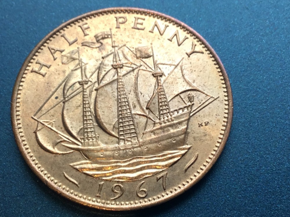 1967 uncirculated British halfpenny