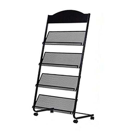Iron Simple Floor-Standing Magazine Display Rack - Black