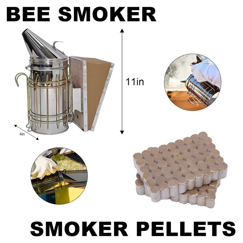 Beehive Kit with Durable Cedarwood Box, Frames, and Essential Beekeeping Gear