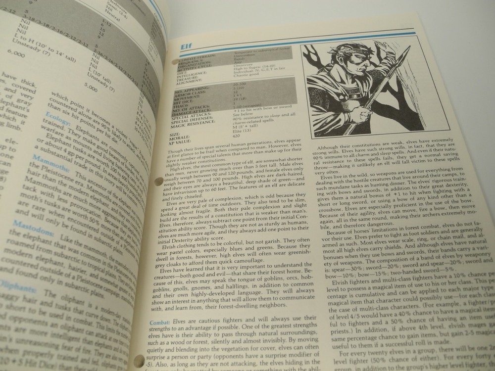 Dungeons & Dragons Dungeon Master Instructions 3 Hole Blank Monster Form Book