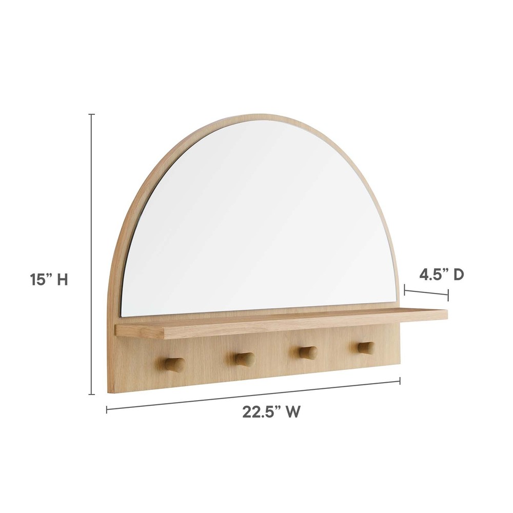 Modway Moonbeam Arched Mirror in Oak