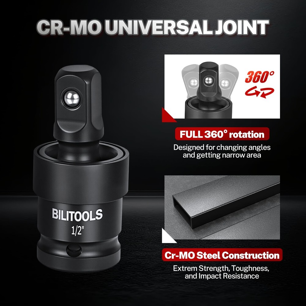 BILITOOLS Socket Adapter Set 17 Piece includes Reducer, Universal One Size