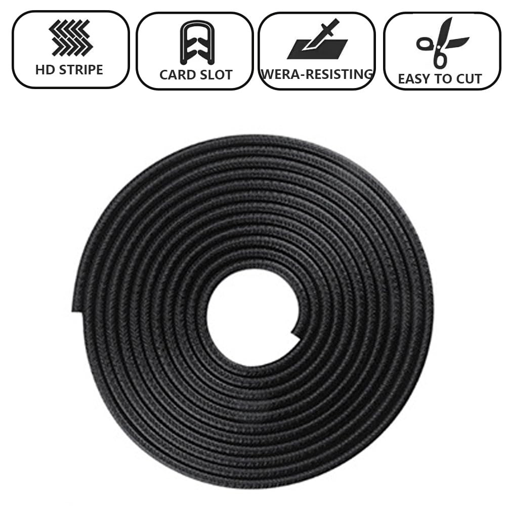 Edge Trim Black Small, Flexible PVC Protector,Rubber U 32FT,