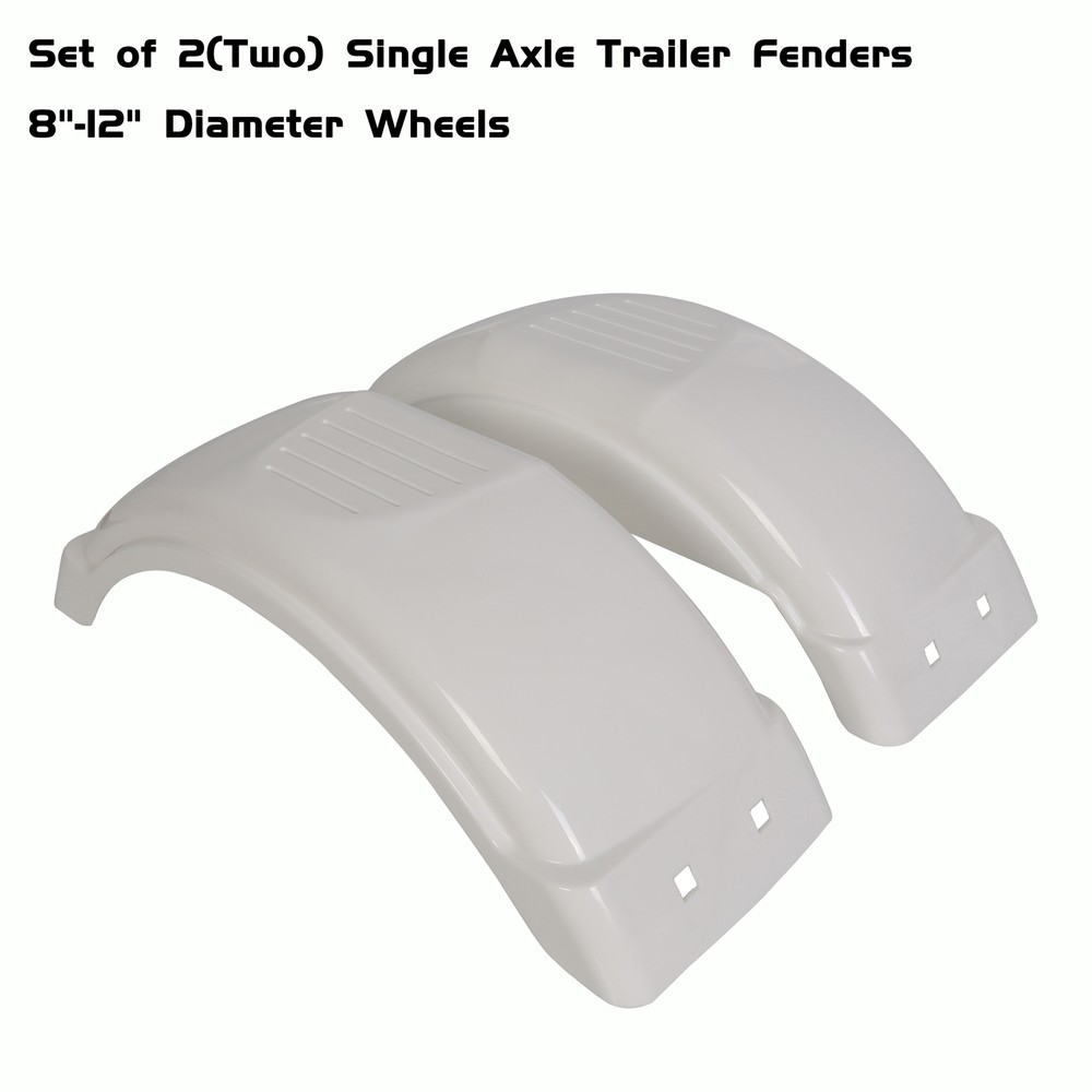 Set of 2 PWC/Jet Single Axle Trailer Fenders w/ Step for 8"-12" Tire Wheel