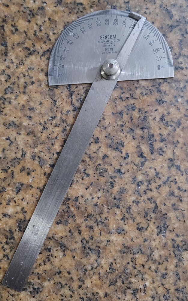 GENERAL NO 18 STAINLESS PROTRACTOR (B91-12)