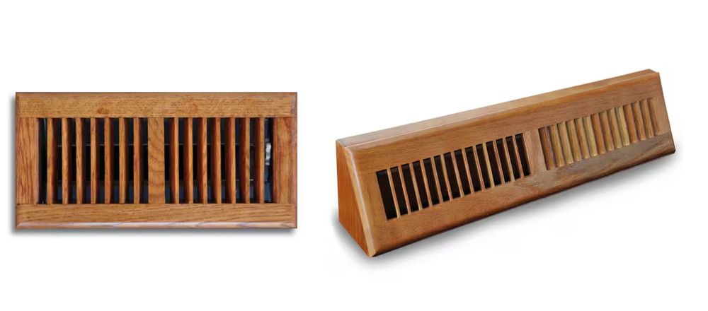 TRUAIRE SmoothGlide Solid Oak 18" Baseboard Grill or 4 Lot 4"x12" Floor Diffuser