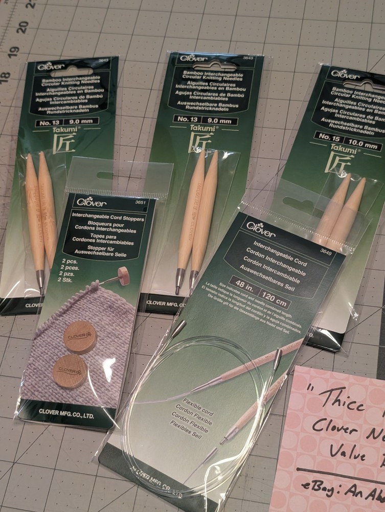 "THICC KNITZ" BUNDLE - Clover Circular Needles 24" 15/17/19 + Interchangeables