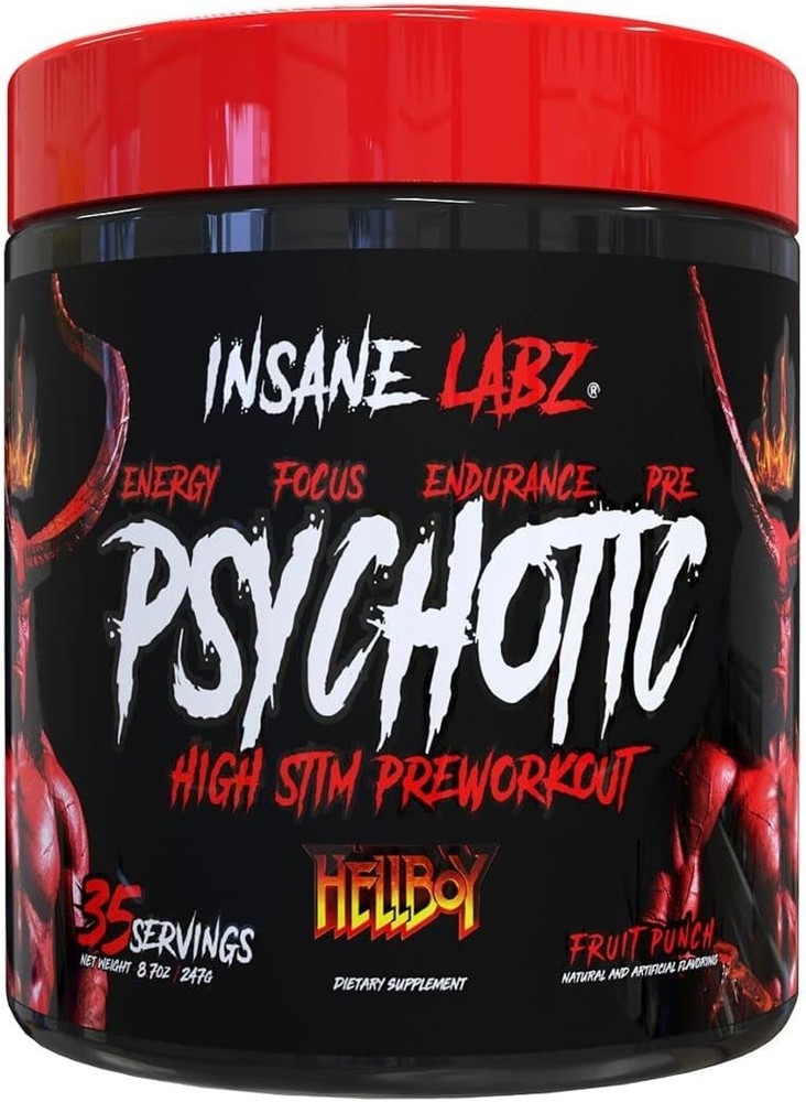 Psychotic Hellboy Hardcore Pre-Workout Focus 35svg 4 Flavors New & Sealed