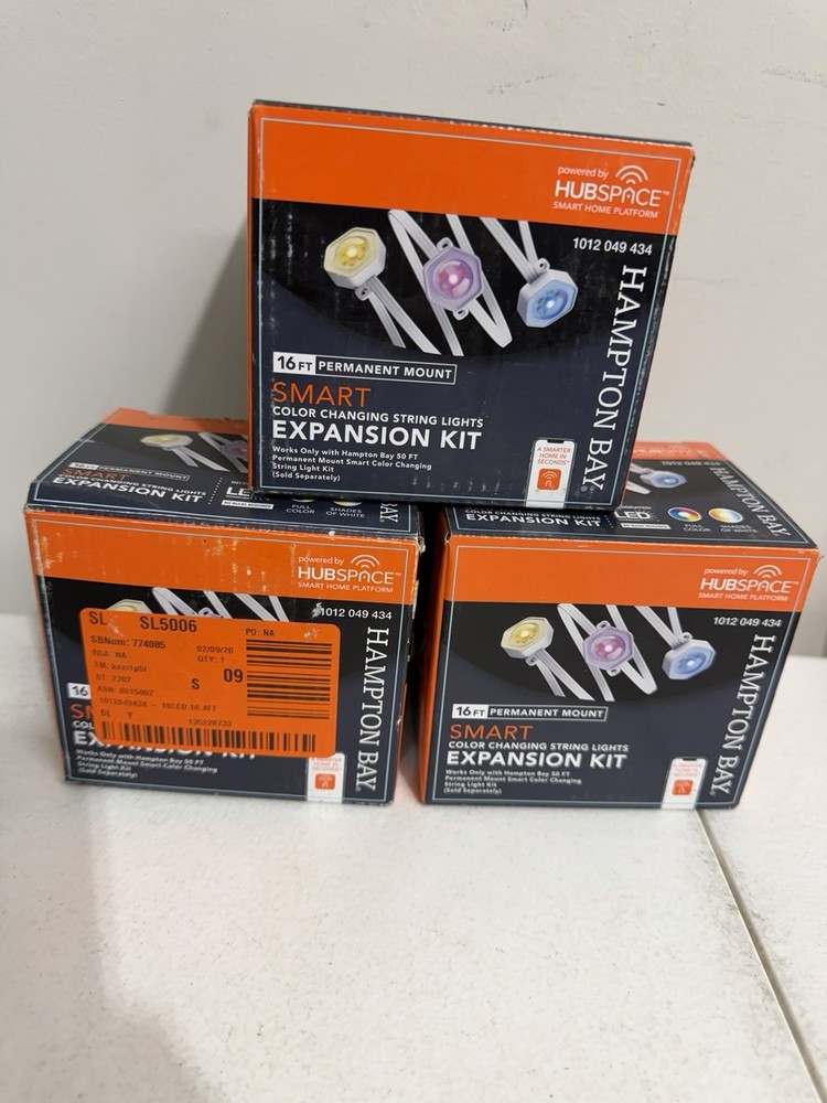 3 Pc Lot - Hampton Bay 10-LED 16.4' Plug-in Mini LED String Light Expansion Set