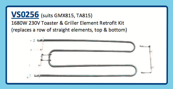 ROBAND 1680W 230V TOASTER & GRILLER ELEMENT RETROFIT KIT VS0256 GMX815 TA815