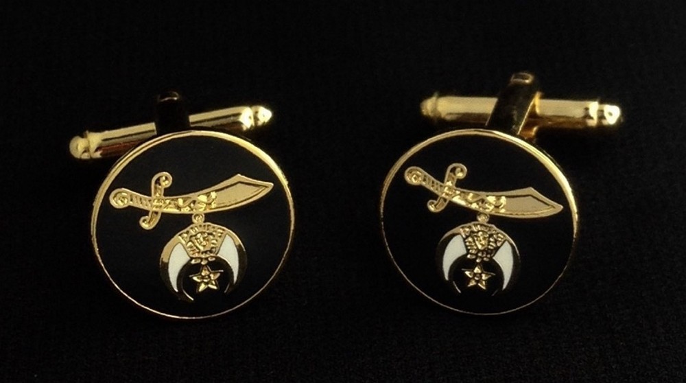 Shriner Cuff Link Set in Black & Gold (SHR-CL)