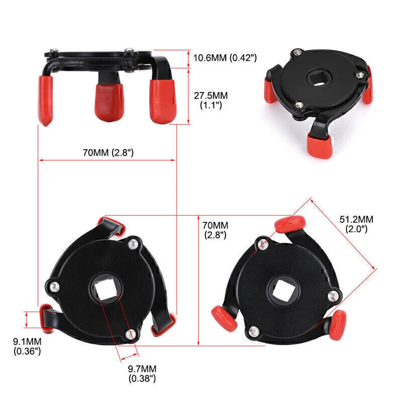 Universal Car 3 Jaws Oil Filter Wrench Adjustable Spanner Remover Removal Tool!