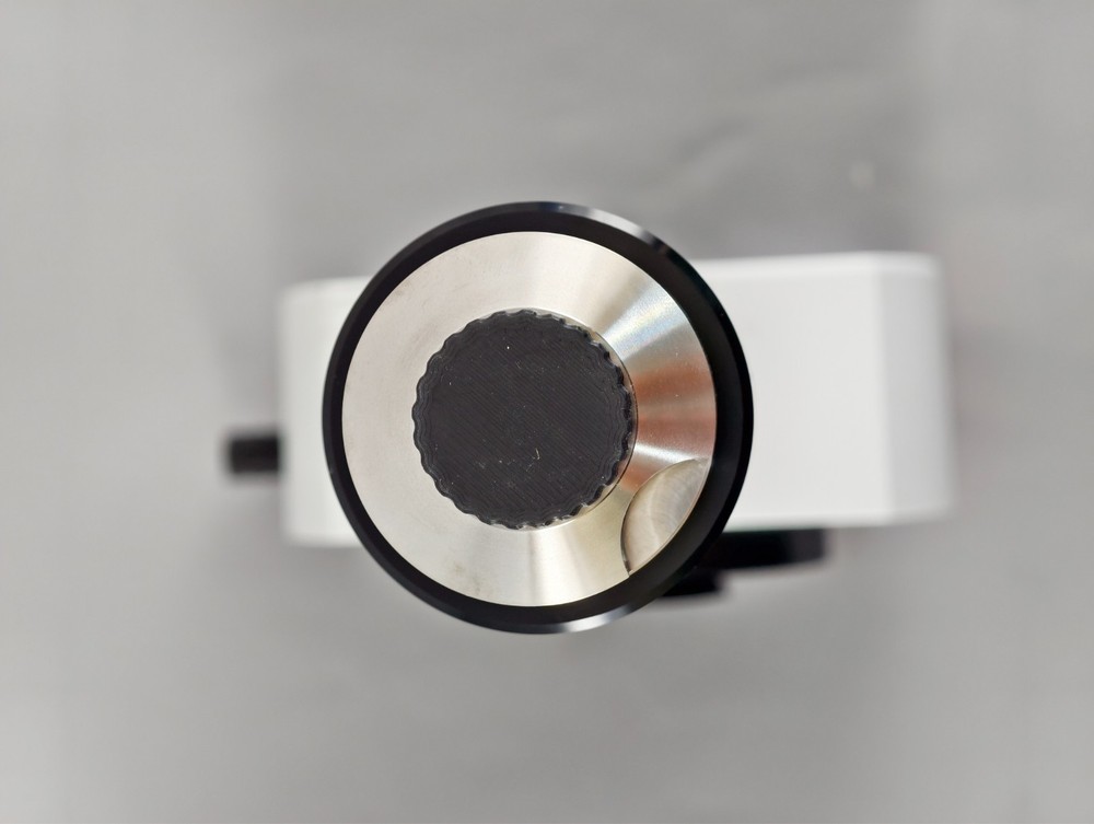 Olympus Microscope U-TRUS with Riser and Optem 0.5x C Mount Camera Adapter