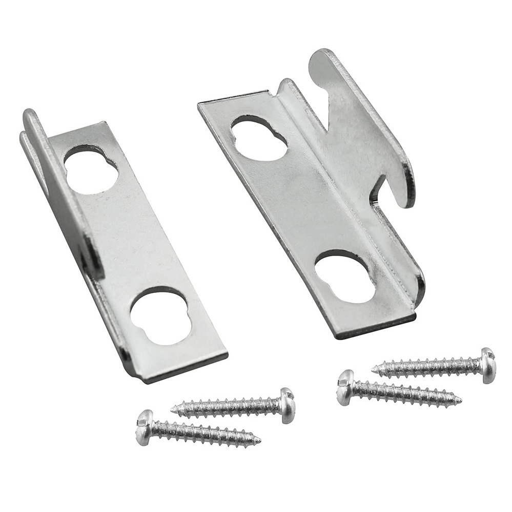 2 Sets Silver Curtain Rod Side Brackets, Ceiling Side Mounting, Hook Hardware