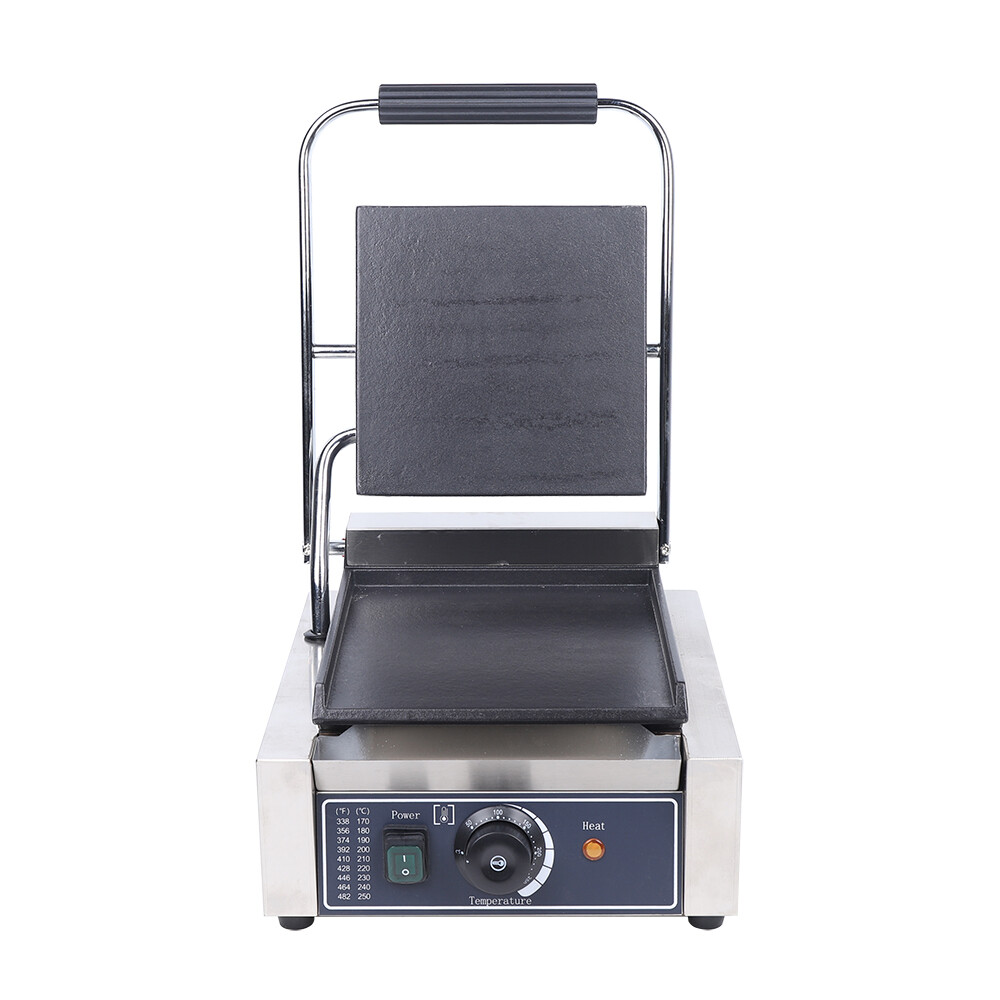 Commercial Sandwich Press Grill Griddle Panini Maker Smooth Flat Surface Steak