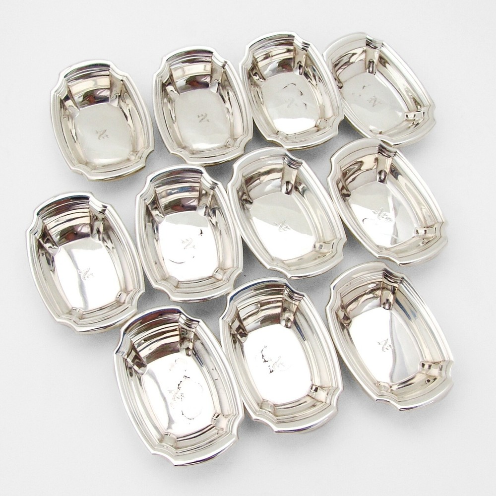 Gorham 11 Nut Cups Set Sterling Silver 1925 Mono N