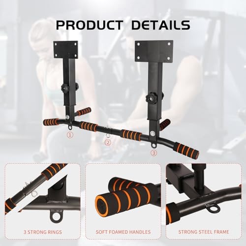 Pull Up Bar Wall Mounted: Adjustable Wall Joist Mount Pull Up Bar & Chin Up