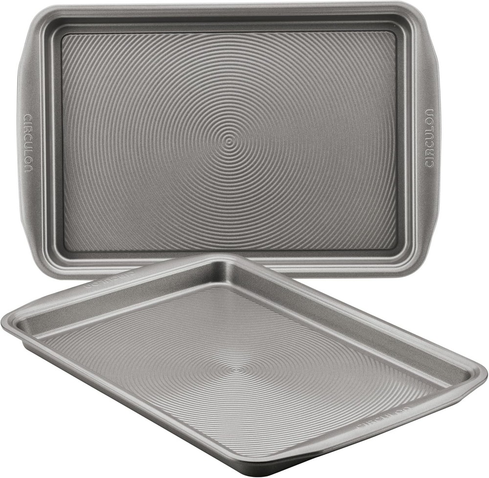 Nonstick Bakeware Set Nonstick Cookie Sheet / Baking Sheet 2 Piece Gray
