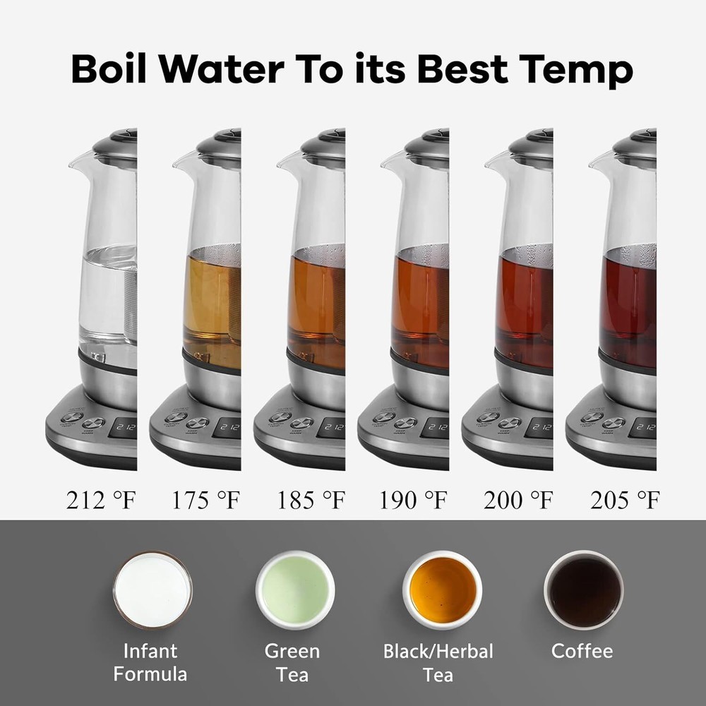 With removable infuser, 9 preset brewing programs, 2-hour keep warm