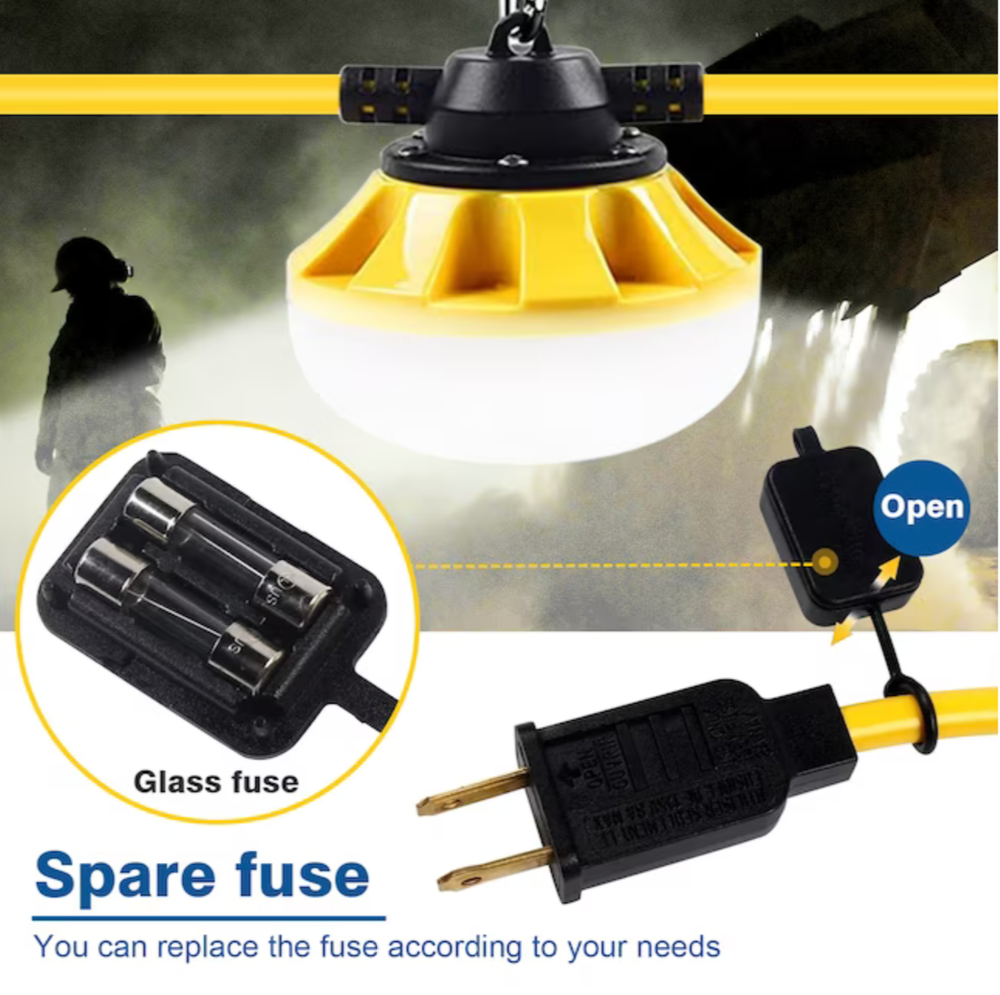 50FT 7000Lumen LED Temporary Construction String Work Lights MAX to 16 sets