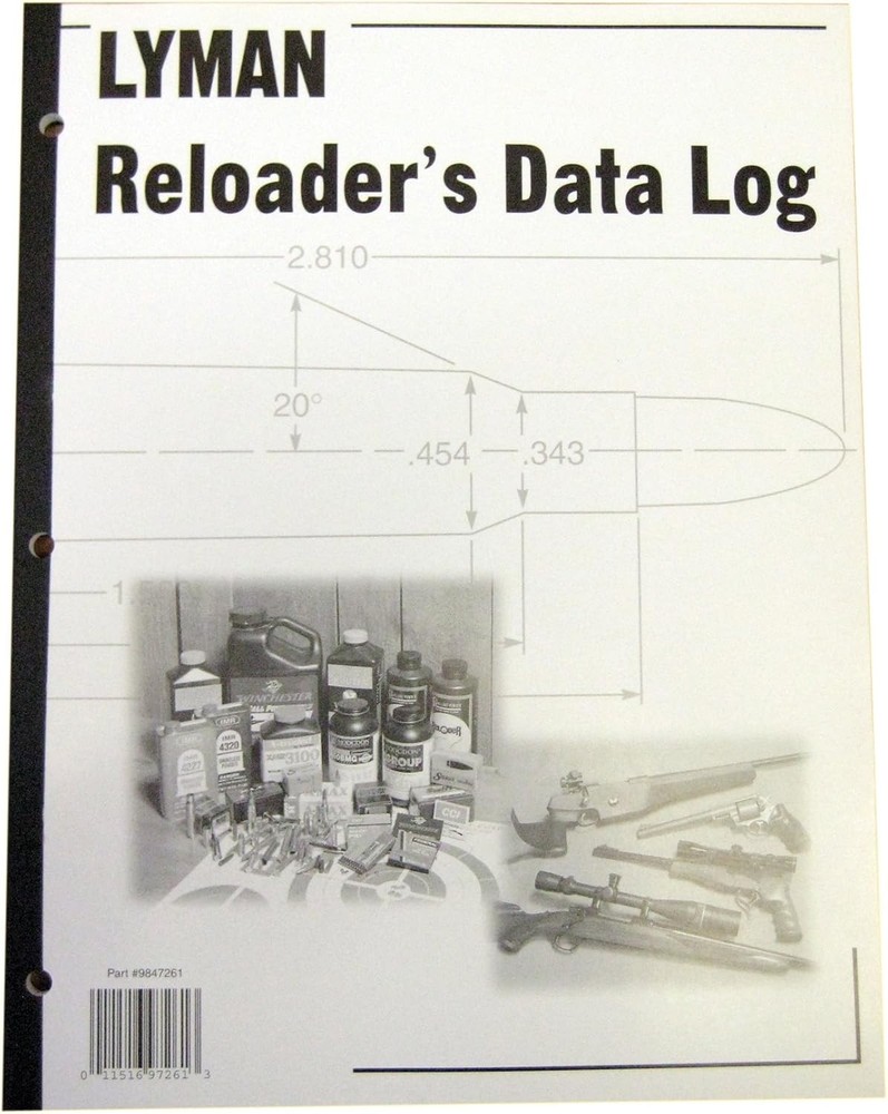 Lyman Reloader's Reloading Data Log Book - Softback - 9847261