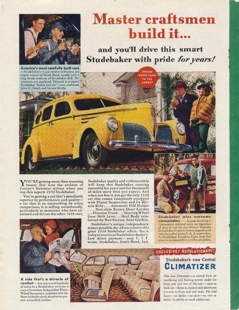 Magazine Ad - 1939 - Studebaker