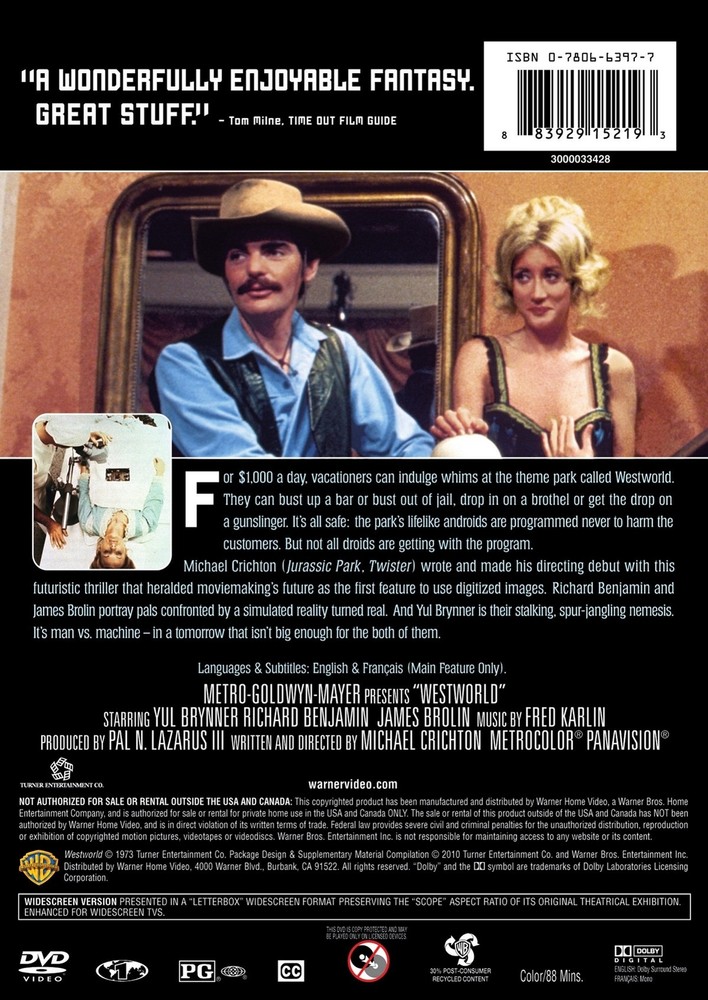 Westworld DVD Richard Benjamin NEW